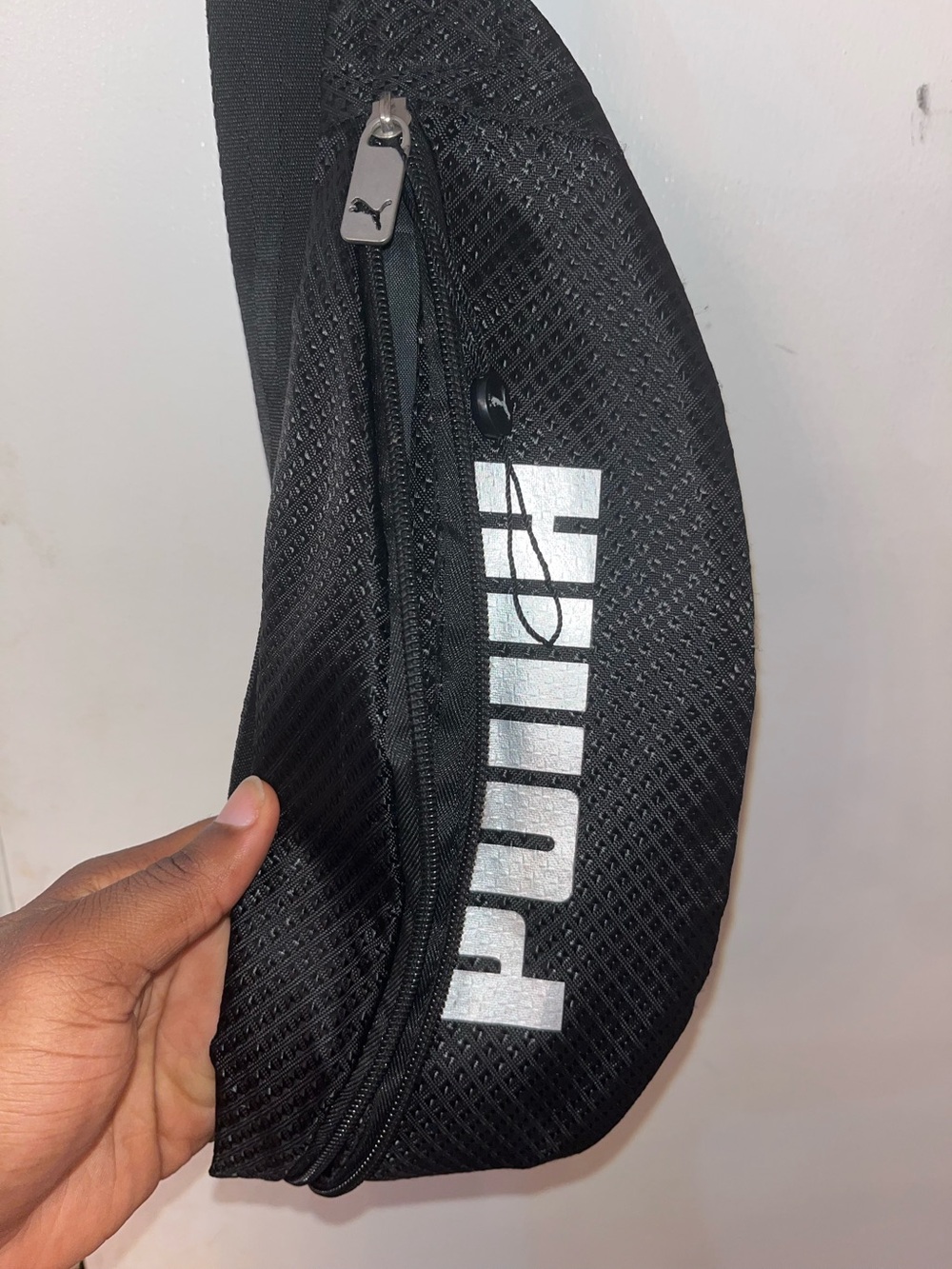 Puma Black Belt Bag with White Puma Logo